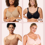HSIA Minimizer Bras for Women Plus Size, Full Coverage Coolcomfort T Shirt Unlined Bra with Underwire for Heavy Breast, Rich Black 36DD