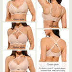 Jellysoft Bra Nude Jelly Bras for Women Wireless No Underwire Deep V | Comfortable, Breathable, Adjustable Straps, Everyday Wear
