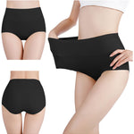 cauniss Cotton Panties High Waisted C Section Recovery Postpartum Soft Full Coverage Underwear for Women(7 Pack) (Black, Large, l)