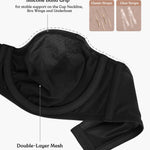 HSIA Strapless Bras for Women, Bella Convertible Minimizer Bra for Large Bust Unlined Underwire Balconette Bras Black 40D