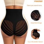 Womens Tummy Control Shapewear Panties Mid High Waisted Body Shaper Briefs(02# High-waisted Black(boning),Medium)