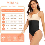 Werena Tummy Control Thong Shapewear for Women Seamless Shaping Novelty Thong Panties Body Shaper Underwear(03# Black-high rise wire,XX-Large)