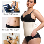 Lover-Beauty Waist Trainer for Women Latex Underbust Waist Cincher Corset, Tummy Control Corset Hourglass Body Shaper, Large, Beige
