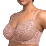 HSIA Minimizer Bra for Women - Plus Size Full Coverage Lace Bra with Underwire, Non Padded Dark Pink