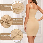 JOYSHAPER Strapless Shapewear Slip for Women Tummy Control Body Shaper Under Dress Full Slip Lingerie Beige L