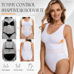 ONEW Shapewear Bodysuit for Women Tummy Control Seamless Body Suits Deep V Neck Body Shaper Going Out,White,Medium