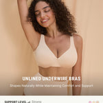 FeelinGirl Plunge Bras for Women Full Coverage Unlined Non Padded Comfort Minimizer Underwire Everyday Bras Mocca 36D