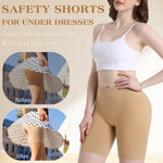 Reamphy 3 Pack Slip Shorts for Women Under Dress,Comfortable Smooth Yoga Workout Biker Shorts(Black+White+Nude,M)