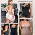 SHAPELLX Faja Body Shaper Tummy Control Plus Size Open Bust Shapewear for Women Under Dress Booty Lifting Shorts Postpartum Waist Trainer (Black 3X-Large)
