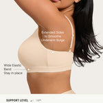 FeelinGirl Seamless Bras Wireless Bralettes for Women with Supportive, Wireless Unlined Comfort Buttery Soft Bras for Comfy Sleep Everyday, Light Beige, S