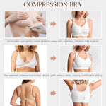 BRABIC Zip Front Closure Everyday Bra for Women Post Surgery Compression Support with Adjustable Straps Wirefree (Medium, White)