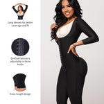 Forma Tu Cuerpo Fajas Moldeadoras - Open Bust Bodysuit Knee Kenght & Center Clasps, Body Reductor y Moldeador para Mujer Blk 2XS