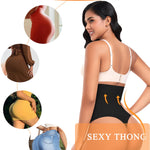 Werena Thong Shapewear Tummy Control Shaper Underwear for Women Seamless Compression Thong Novelty Hipster Panties(02# High Waisted Black(slimmming),Large)