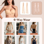 HSIA Strapless Bras for Women Push Up Seamless Underwire Padded Balconette Demi Convertible Bra for Small Busts Beige 34B