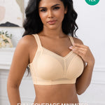 ANYIRIS Wireless Minimizer Bras for Women Full Coverage No Underwire Bra Plus Size Support & Lift Bra for Large Bust Nude 38E