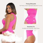 Lover-Beauty Body Suits for Women Tummy Control Shapewear Criss Cross Halter Top Bodysuit Thong Body Suit Pink Bodysuit Plus Size