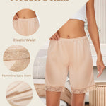 GYS Culotte Slips for Women Lace Pettipants Bloomer Half Slip Shorts for Under Dress Split Skirt, Nude, X-Large