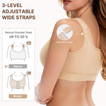 BRABIC Front Closure Post Surgery Compression Bras for Women Mastectomy Bra with Adjustable Straps Wirefree Beige