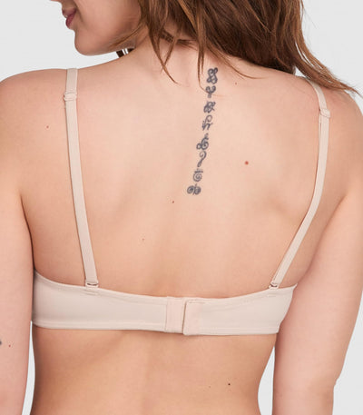 Victoria's Secret Pink Wear Everywhere Strapless Push Up Bra, Padded, Adjustable Straps, Beige, (34C)