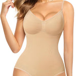 Nebility Womens' Waist Trainer Seamless Round Neck Tummy Control Shapewear Bodysuit