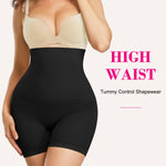 Nebility Women Waist Trainer Shapewear Tummy Control Body Shaper Shorts Hi-Waist Butt Lifter Thigh Slimmer (XS/S, Black)