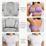 FeelinGirl Wireless Supportive Bra for Women, Seamless Comfort Bralettes No Underwire Full Coverage Everyday Bras Purple