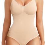 BRABIC Womens' Seamless Sleeveless V-Neck Bodysuit Shapewear Tummy Control