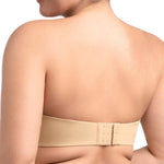 HSIA Strapless Bra for Big Bust Women, Anti-Slip Full Coverage Bandeau Plus Size Fiery Bra Underwire Support for Large Breast Beige