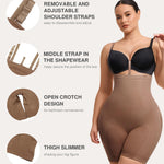 Lover-Beauty Women's Tummy Control Shapewear Bodysuit Seamless Butt Lifting Shorts Strapless Faja Body Shaper, Brown, 3XL/4XL