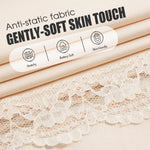 MANCYFIT Half Slips for Women Underskirt Dress Extender Lace Trim Knee Length Midi Skirt 14-25" Length Nude Small