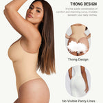 FeelinGirl Shapewear Tummy Control Bodysuits for Women Seamless Body Suits Shapewear Thong Body Shaper XS-S
