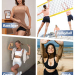 NexiEpoch 2 Pack Biker Shorts for Women - 3"/5"/8" Booty Volleyball High Waisted Black Spandex Shorts for Yoga Dance Workout