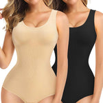 Nebility Womens' Waist Trainer Seamless Round Neck Tummy Control Shapewear Bodysuit