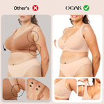 OEAK Womens Deep V Bras Wireless Comfortable Bra Supportive No Underwire Bras Tshirt Push Up Bralettes Plunge Seamless Bra Skin Leopard S