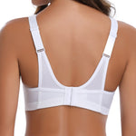 Wingslove Women's Full Coverage High Impact Wirefree Workout Non Padded Sports Bra Bounce Control (White,36C)