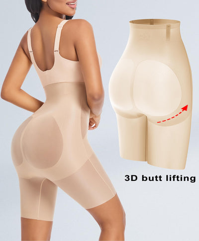 PRETTYWELL High Waisted Shapewear Shorts for Women,Light Tummy Control Seamless Body Shaper Shorts No Show for Under Dress Nude
