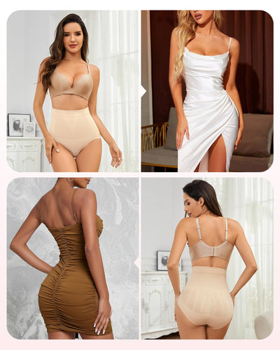 FVACPJ Tummy Control Shapewear Panties - High Waisted Shapewear Underwear for Women Body Shaping Briefs Seamless Panty Girdle