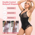 woahee Sexy Lace Bodysuit Women's Sleeveless V Neck Tummy Control Shapewear Backless Thong Body Suit Shaper SW03-3XL