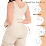 YIANNA Fajas Colombianas Shapewear for Women Tummy Control Full Body Shaper Butt Lifter with Zipper Crotch,YA7275-Beige-2XL