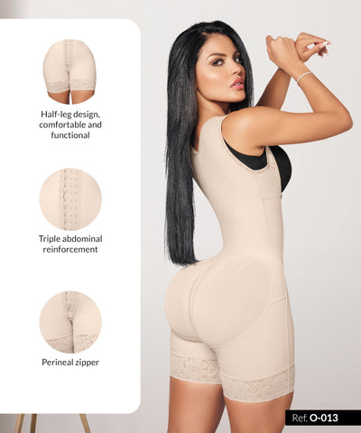 Forma Tu Cuerpo Colombian Fajas for Women Post Surgery Wide Straps, Stage 2 Faja Colombiana Reductora Y Moldeadora, High Compression Body Faja Shapewear for Tummy Control Post Partum Recovery, BEI XS