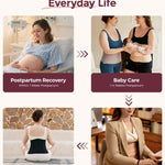 Momcozy Ergowrap Postpartum Belly Band for C-Section Recovery and Vaginal Birth, Abdominal Binder with 3D Lifting & Ergonomic Back Support, Seamless Belly Wrap Shapewear for Post Surgery Recovery