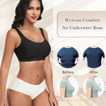 Womens Wireless Jelly Bras Plus Size No Underwire Seamless Full Coverage Comfortable Everyday Bra with Medium Support (Black, Medium)