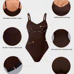 OQQ Women’s Shapewear Bodysuit Seamless Tummy Control Body Suit Soft Stretch Tank Top for Everyday Wear Dark choco