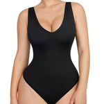 Lover-Beauty Bodysuits for Women Tummy Control Shapewear Plunge Deep V Neck Tank Tops and Thongs Body Shaper, Black, XL