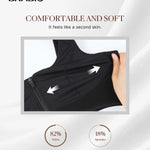 BRABIC Zipper Front Closure Bras for Women Mastectomy Wireless Compression Everyday Post Surgery Bra Black, Medium