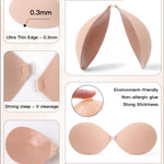 MITALOO Seamless Adhesive Bra Sticky Strapless Invisible Push up Bras Silicone Backless Nipple Cover for Women Beige Black