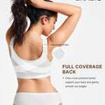 BRABIC Front Closure Bras for Women Compression Surgical Bra No Underwire Full Coverage Wireless Bralette, White, M