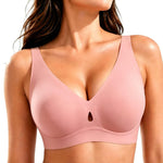 Popilush Wireless Seamless Bralette for Women, No Underwire Soft Support Bras, Breathable Smooth Comfort Everyday Summer Wear,Pink,38B/36C/36D