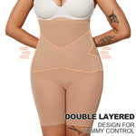 MOVWIN Tummy Control Body Shaper Shorts - High Waist Thigh Slimmer Panties Shapewear Beige