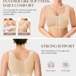 BRABIC Women Front Closure Post Surgery Compression Everyday Bras for Mastectomy Support with Adjustable Straps Wirefree Beige(Medium, Beige)